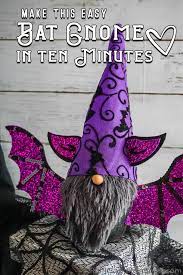 Make This Dollar Store Bat Gnome A 10 Minute Gnome Craft Gnomes Crafts Gnomes Halloween Diy Crafts