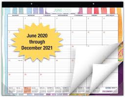 Desk Calendar 2020 2021 Large Monthly Pages 22 X17 Runs From June 2020 Through December 2021 Desk Wall Calen In 2020 Desk Calendars Wall Calendar Calendar 2020