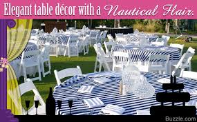When designing a coastal themed table for summer entertaining, it's all about crisp colors, stripes, and an anchor thrown in here and there. Nautical Theme Wedding Table Decorations Wedding Decoration