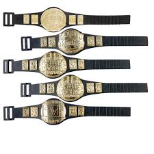 The figure is about 4.75 inches tall. Set Of 5 Championship Belts For Wwe Wrestling Action Figures Figures Toy Company Figbelt29 Action Figures Statues Action Figures