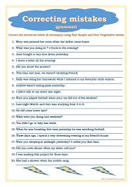 Correcting Mistakes Past Simple Past Progressive Worksheet Free Esl Printable Worksheets Made B Lectura De Comprension Educacion Ingles Recursos Didacticos