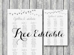 Free Printable Wedding Seating Chart Template Clipart Images