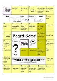 Board Game What S The Question Hard Worksheet Free Esl Printable Worksheets Made By Teachers Esl Board Games Question Words Board Games