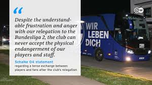 Schalke players were attacked by their own fans when returning from bielefeld after being relegated from bundesliga for the first time in 30 years. Zvatdpaflx65gm
