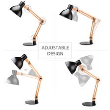 Elegant flows compliments fresh white and wood grains, simple but appealing to the eye. Amazon Com Tomons Swing Arm Desk Lamp Wood Led Table Lamp Reading Lights For Office College Dorm Living Room Bedroom Study Bedside Nightstand Adjustable Lamp With 4w Led Bulb Home Kitchen