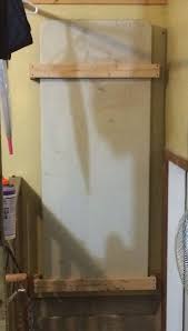 I Wanted A Place To Store Two 6 Folding Tables So I Utilized Some Wall Space In The Garage Stairwell Table Storage Garage Storage Basement Storage