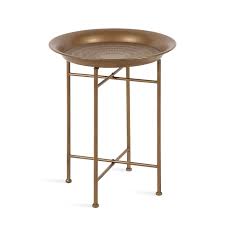Check spelling or type a new query. Kate And Laurel Mahdavi Round Hammered Metal Tray End Table Dark Gold Buy Online In Belize At Belize Desertcart Com Productid 129526249
