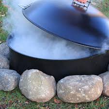 The fire pit fits round fire pits 36 to 37 in diameter. Premium Fire Pit Snuffer Lid 30 Snuffer Lid Walden Backyards