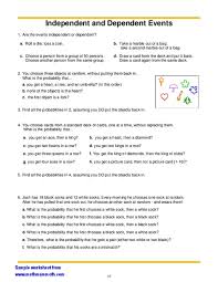 Probability independent and dependent events worksheet pdf. Independent And Dependent Events Worksheet For 7th 8th Grade Lesson Planet