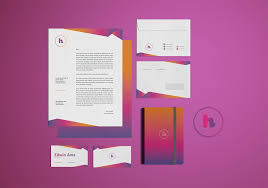 Gradient Stationery In 2020 Stationery Templates Stationery Branding Stationery