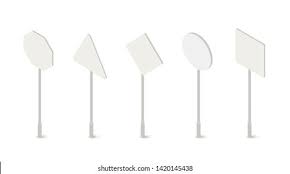 Blank White Road Signs Vector Illustrations Vector De Stock Libre De Regalias 1420145438 Shutterstock
