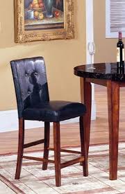 2 24 Black Blended Leather Counter Hight Bar Stool Chairs With Cherry Finish Solid Wood Legs By R H F Http Www Amaz Bar Stool Chairs Stool Chair Wood Legs