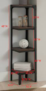 We did not find results for: Catalina 4 Tier Shelves Corner Bookcase Walnut Wood Black Metal Industrial Style Pilaster Designs