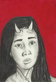 Drawing an angel in black and white