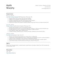 certified nursing assistant resume