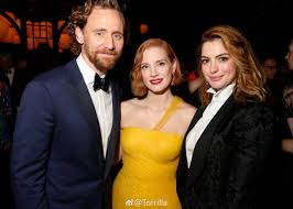 Image captiontom hiddleston has played loki since 2011. Best Of Jessica Chastain Auf Twitter Jessica Chastain With Tom Hiddleston And Anne Hathaway At Ralph Lauren S Show On September 7 2018 Via Torrilla
