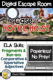 Digital Escape Room The Case Of The Hotel Heist Ela Breakout Activity Digital Escape Room Ela Skills Engaging Lessons