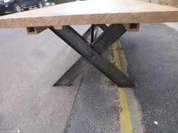 Grande Table A Rallonges Industrielle Pieds X Ipn Legs Industrial 3 M Sur Mesure Table A Rallonge Plateau Chene Table Industrielle