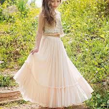 2 Pieces Sequin Top Chiffon Skirt Flower Girl Dresses Junior Bridesmaid Dresses Fg059 Flower Girl Dresses Boho Sleeveless Flower Girl Dresses Junior Bridesmaid Dresses