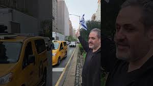 Man Holding Israeli Flag Scuffles with Pro-Palestinian Protests