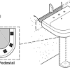 Most pedestal sinks have very specific locations of both the drain and the water supplies, or the pedestal won't fit right. 1