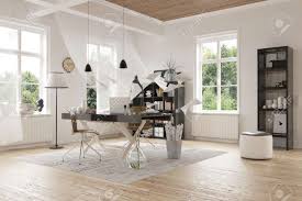 Attractive Contemporary Architectural Interior Design Of A Spacious Home Study Room With Elegant Decorations And Glass Windows Stock Photo Picture And Royalty Free Image Image 38436748