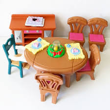 Fisher Price Loving Family Dining Set Chairs Booster Buffet Cake Christmas Table Christmas Table Family Dining Fisher Price