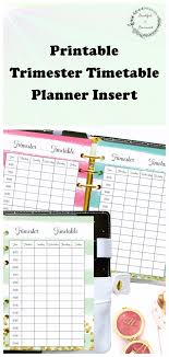 Student Timetable A5 Trimester Schedule A5 Student Planner Class Timetable University Planner S Teacher Binder Printables University Planner Craft Planner