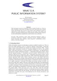 Sehingga sekolah menjadi lebih maju dan profesional. Pdf What Is A Public Information System