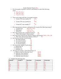 Answer the following questions, based on your knowledge of atomic structure. Atomic Structure And Nuclear Chemistry Worksheet Answers Worksheet List
