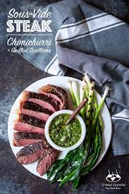 This month is our first month back. Sous Vide Steak With Chimichurri Sauce And Grilled Scallions