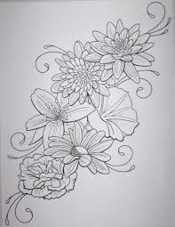 Black And White Outline Flower Tattoo Designs Flower Tattoo Flower Tattoo Arm Tattoos For Women Flowers Lower Back Tattoos