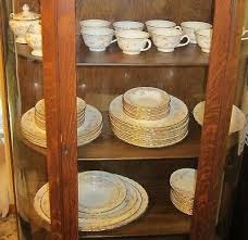 63 Pieces 1944 Florence Pope Gosser Pink Rose Garland Scalloped Gold Edge  Dishes