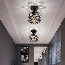 The ceiling light's industrial design is ideal for any hallway, kitchen, sitting room, or foyer in coastal, craftsman, farmhouse, rustic, urban industrial, and vintage electric interiors. Semi Flush Mount Ceiling Light Fixture Antique Black Metal Crystal Chandelier Lamp Indoor Lighting For Bathroom Fixture Foyer Ceiling Fixture Hallway Lighting Fixture Pricepulse