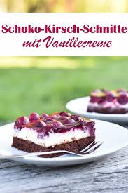 Hallo ihr lieben,herzlich willkommen auf meinem kanal.heute bekommst du das rezept für einen saftigen, leckeren blechkuchen und zwar einen. Kirsch Schoko Schnitten Mit Vanillecreme Mix Dich Glucklich Thermomix Rezepte Fur Food Non Food Essen Kosmetik Putzmittel Etc