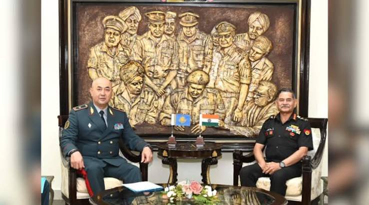 Indian army shares photo of Army chief Upendra Dwivedi with Kazakhstan's counterpart, internet takes note of this mural in background
