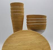 Two Tone Tan White Pattern Melamine Dinnerware Set 4 pcs ...
