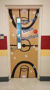 She painted the cabinets and used a projector to stencil on an accurate rendering of the united states. For A Basketball Themed Classroom Basketball Decorations Sports Theme Classroom Basketball Classroom Sports Classroom