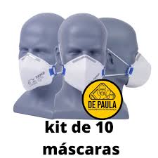Respirador sem manutenção confeccionado da seguinte forma: Kit De 10 Unid Mascara Descartavel Pff2 S Sem Valvula Branca Tayco