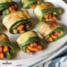 Vegan Zucchini Sweet Potato Rolls Sel Magique Special Recipe Recipe Sweet Potato Rolls Sweet Potato Zucchini Recipe Recipes