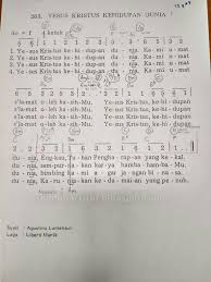 Kirim pdf nya donk yang lengkap isi buku ini,.lirik lagu dan not angka lagu daerah. Chord Yesus Kristus Tuhan