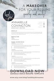 And if you are going to go for a google doc version, you can easily change the layout as you see fit. Google Docs Resume Template Instant Download Professional Resume Cover Letter References Cover Letter For Resume Resume Job Advice