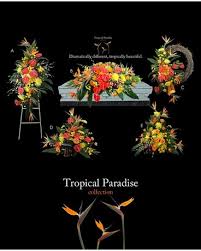 Both a funeral spray and a funeral wreath is a decorative arrangement of flowers that's displayed by the casket. Tropical Paradise Collection In Clarks Summit Pa White S Country Floral