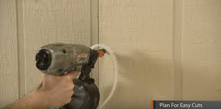 • climb cut the surface of the siding such that the rotation of the blade cuts downward on the primed or prefinished surface. Installation Video Series Lp Smartside Panel Siding Blog