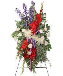 Salute To A Service Member Standing Spray Flower Shop Network