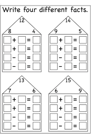 Fact Family Worksheets Printable Fact Family Worksheet Family Worksheet First Grade Math