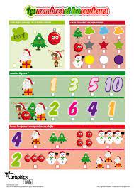 L Activite Du Mercredi Les Nombres Et Les Couleurs De Noel Graphick Kids Couleurs De Noel Personnages De Noel Noel