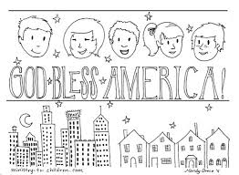 Save paper by printing two to a page and having your students construct their own little mini book! God Bless America Coloring Page