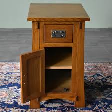 Mission Style Solid Oak Tapered Leg Small Narrow Nightstand Side Table Narrow Nightstand Nightstand Oak Tv Stand