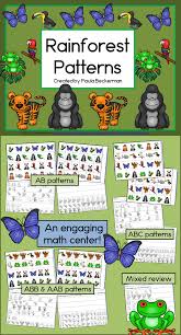 Rainforest Animal Patterns Math Centers With Ab Abc And Abb Patterns Rainforest Animals Rainforest Preschool Rainforest Theme